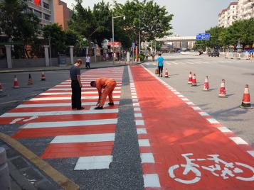 彩色防滑路面在广州市车道应用